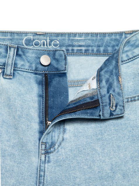 Джинсы straight leg c высокой посадкой Conte Elegant CON-339, acid washed blue, L, 46/170, Синий