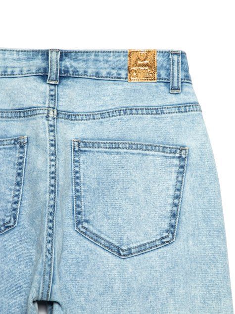 Джинсы straight leg c высокой посадкой Conte Elegant CON-339, acid washed blue, L, 46/170, Синий