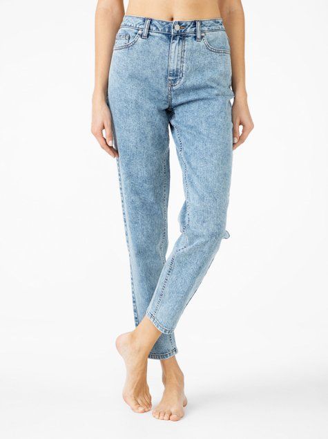 Джинси з високою посадкою Mom Fit Conte Elegant CON-301, light wash, XS, 40/170, Белый