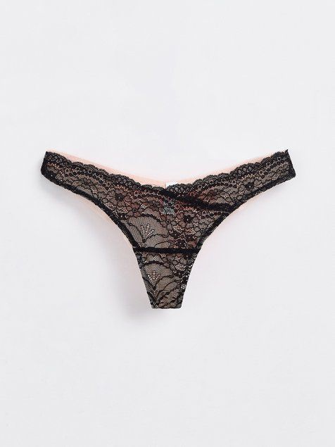 Трусы &laquo;танга&raquo; с низкой линией талии Conte Elegant TABOO TP6096, камея с черным, L, 46, Комбинированный