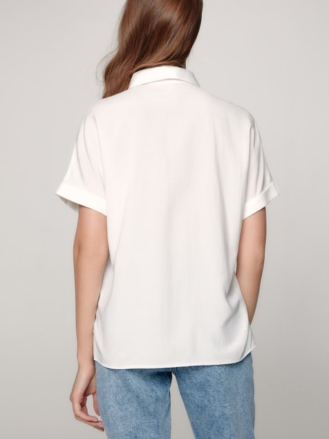 Рубашка свободного кроя из премиальной вискозы Conte Elegant LBL 1185, white, XS, 40/170, Белый