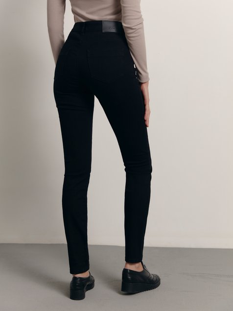 Моделюючі джинси skinny з високою посадкою Conte Elegant CON-375, deep black, L, 46/164, Черный