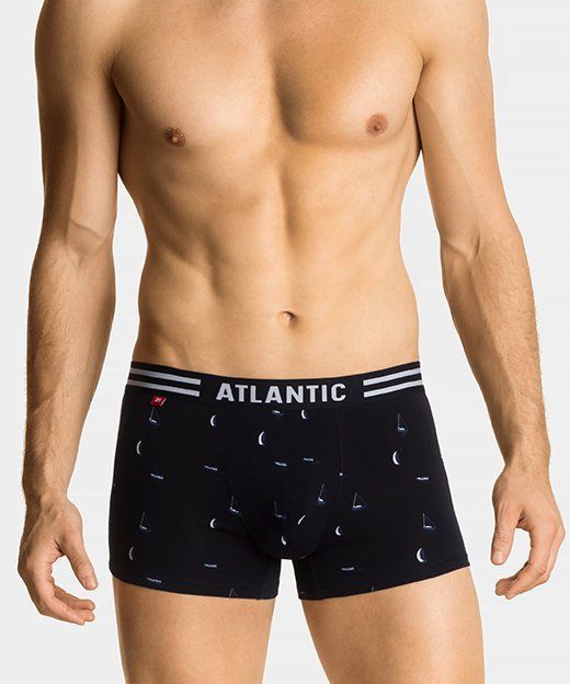 Труси чоловічі шорти Atlantic 3MH-039 бавовна. Набір з 3 шт., Світло-блакитний/Бірюзовий/Темно-синій, XL, 50, Блакитний
