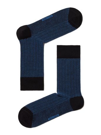 Шкарпетки чоловічі "DIWARI" CLASSIC (бавовняні), Черный-Синий, 40-41, 40, Комбинированный