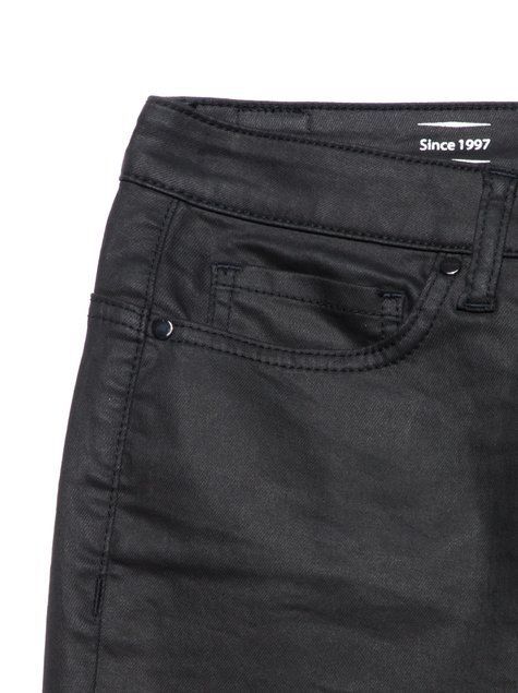 Моделирующие джинсы с высокой посадкой и напылением "под кожу" Conte Elegant CON-172B, deep black, L, 46/170, Черный