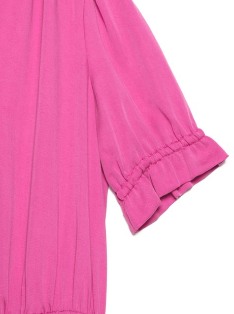 Яркое платье-миди с воланами и разрезом сбоку с премиального тенсела Conte Elegant LPL 1139, shocking pink, S, 42/170, Розовый