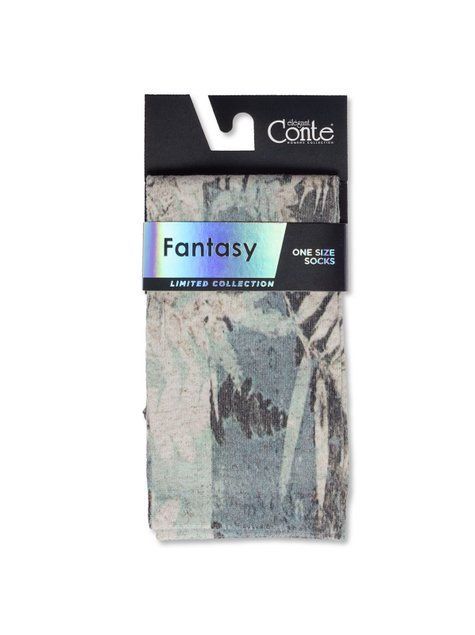 Носки с принтом из смесовой пряжи с хлопком и льном Conte Elegant FANTASY 20С-107/1СП, Бежевый, 36-39, 36, Бежевый