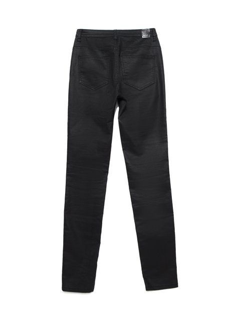 Моделирующие джинсы с высокой посадкой и напылением "под кожу" Conte Elegant CON-172B, deep black, L, 46/170, Черный