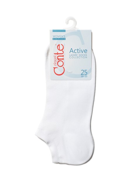 Шкарпетки жіночі Conte Elegant ACTIVE (короткі), Білий, 36-37, 36, Белый