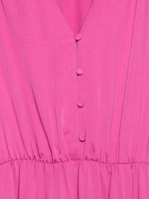 Яскраве плаття-міді з воланами і розрізом збоку з преміального тенсела Conte Elegant LPL 1139, shocking pink, S, 42/170, Розовый