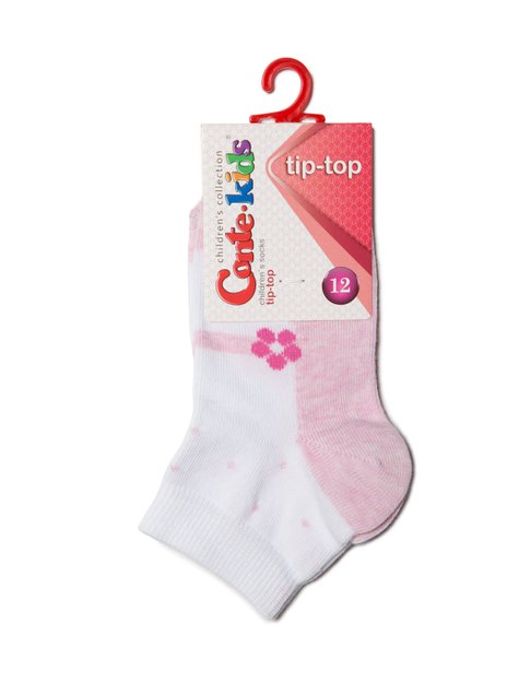 Носки детские Conte Kids TIP-TOP (хлопковые, с рисунками), Белый-Светло-розовый, 12, 18, Комбинированный