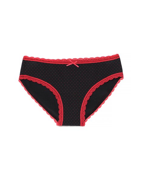 Трусы женские "бикини" Conte Elegant LAZY DAYS LB 1003, black-red, L, 46, Комбинированный