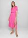 Яскраве плаття-міді з воланами і розрізом збоку з преміального тенсела Conte Elegant LPL 1139, shocking pink, S, 42/170, Розовый