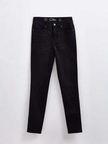 Моделирующие джинсы skinny с высокой посадкой Conte Elegant CON-391, washed black, S, 42/164, Черный