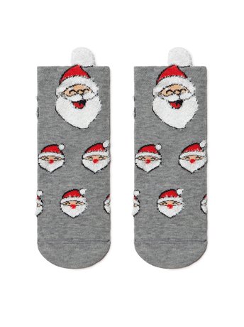 Шкарпетки дитячі Conte Kids NEW YEAR "Санта-Клаус", серый, 16-18, 24, Сірий