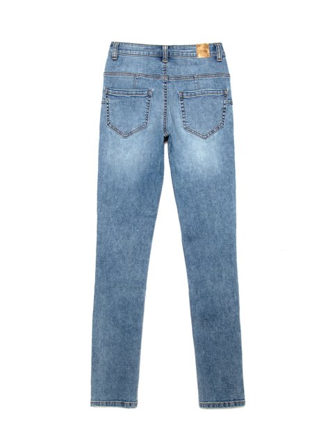 Моделирующие eco-friendly джинсы skinny с высокой посадкой Conte Elegant CON-240, acid washed mid blue, XS, 40/164, Синий