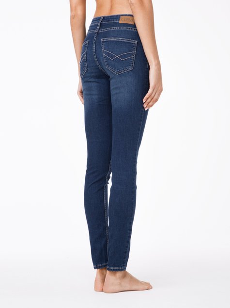 Моделирующие джинсы Skinny со средней посадкой Conte Elegant 4640/4915D, синий, L, 46/170, Синий