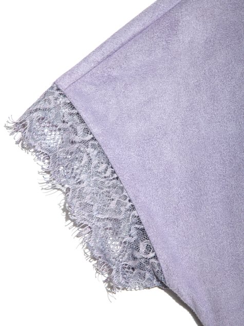 Топ с эффектом замши и деликатным кружевом Conte Elegant LD 917, lavender frost, XS, 40/170, Сиреневый
