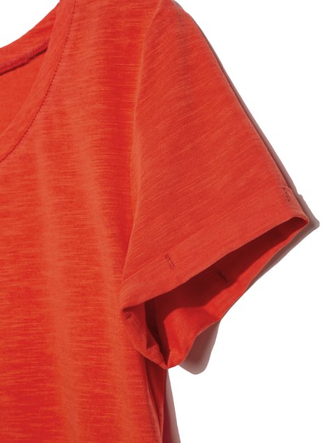 Хлопковая футболка с отложными манжетами Conte Elegant LD 926, sunset orange, S, 42/170, Оранжевый