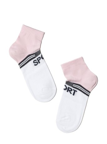 Шкарпетки дитячі Conte Kids ACTIVE (короткі), Белый-Светло-розовый, 16, 24, Комбинированный