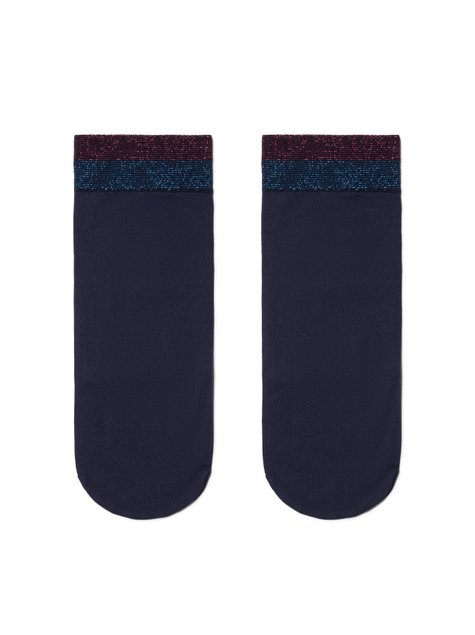 Шкарпетки жіночі Conte Elegant FANTASY (з сяючим бортиком з двокольорового люрексу), Marino, 36-39, 36, Синий