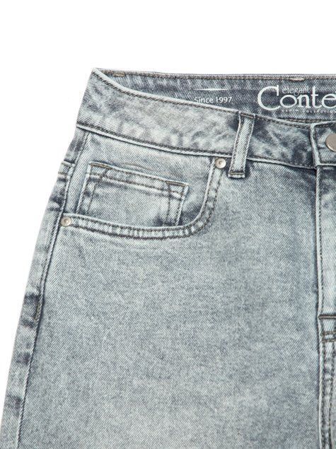 Джинси straight leg c високою посадкою Conte Elegant CON-344, acid washed bleach, L, 46/170, Білосніжний