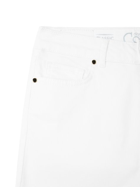 Класичні прямі джинси з ефектом "миттєва корекція живота" Conte Elegant CON-43W, Білий, L, 46/164, Белый