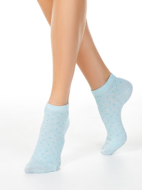 Шкарпетки жіночі бавовняні ESLI CLASSIC (короткі, 2 пари), бледно-бирюзовый-джинс, 36-37, 36, Комбинированный
