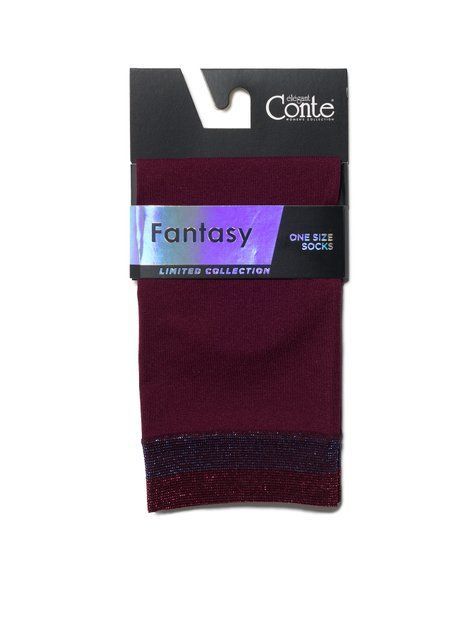 Носки женские Conte Elegant FANTASY (с сияющим бортиком из двухцветного люрекса), marsala, 36-39, 36, Бордовый