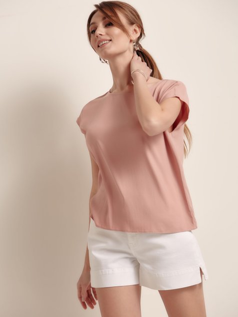 Блузка прямого силуету з преміальної віскозі Conte Elegant LBL 1188, dusty rose, XS, 40/170, Розовый