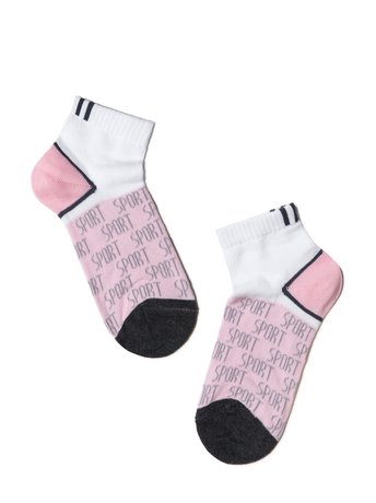 Шкарпетки дитячі Conte Kids ACTIVE (короткі), Белый-Светло-розовый, 16, 24, Комбинированный