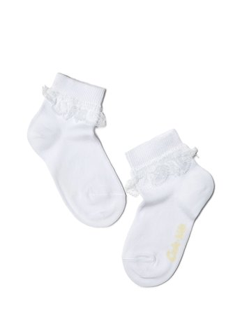 Шкарпетки дитячі Conte Kids TIP-TOP (з мереживною стрічкою), Білий, 8, 14, Белый