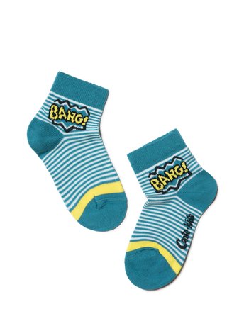 Шкарпетки дитячі Conte Kids TIP-TOP (бавовняні, з малюнками), Бирюза, 12, 18, Бирюзовый