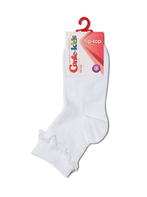 Шкарпетки дитячі Conte Kids TIP-TOP (з мереживною стрічкою), Білий, 16, 24, Белый