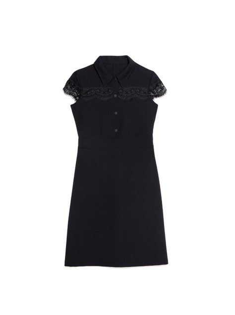 Платье приталенного силуэта с фактурным кружевом Conte Elegant LPL 1038, black, XL, 48/164, Черный