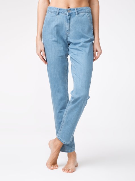 Легкі джинсові eco-friendly штани Conte Elegant CON-140, bleach blue, XS, 40/170, Голубой