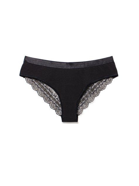 Трусы женские "бикини" Conte Elegant MONIKA LB 808, nero-gold, XS, 40, Комбинированный