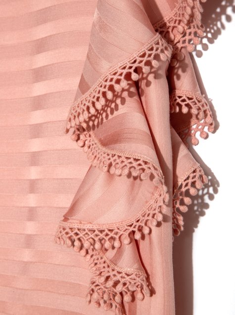 Ультрамодная шелковистая блузка с воланами Conte Elegant LBL 908, dusty rose, XS, 40/170, Розовый
