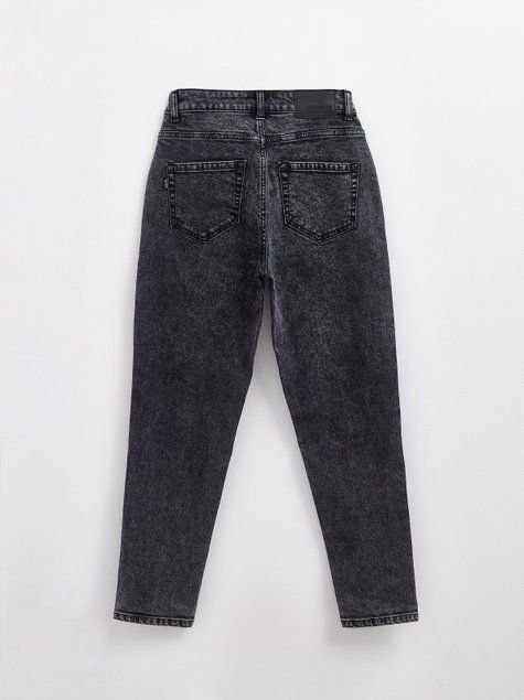 Джинсы mom fit с брючными карманами Conte Elegant CON-392, acid washed bleach, XL, 48/164, Белоснежный