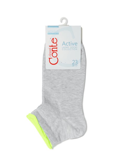 Шкарпетки жіночі Conte Elegant ACTIVE (декор. гумка), Светло-серый, 36-37, 36, Светло-серый