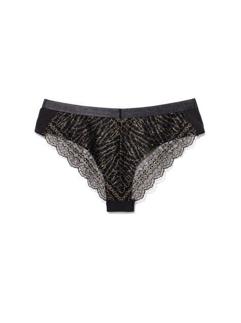 Трусы женские "бикини" Conte Elegant MONIKA LB 808, nero-gold, XS, 40, Комбинированный
