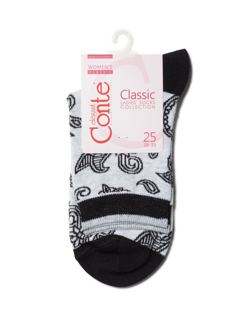 Шкарпетки жіночі бавовняні Conte Elegant CLASSIC, Светло-серый, 36-37, 36, Светло-серый