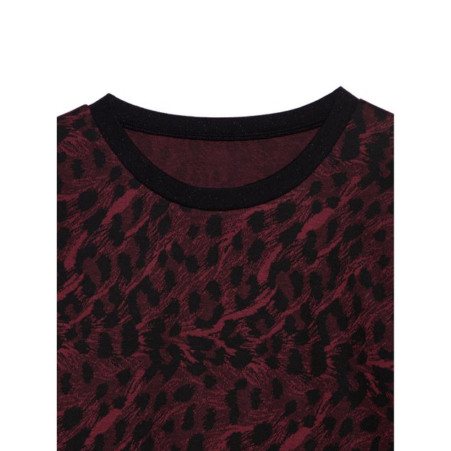 Сукня з леопардовим малюнком Conte Elegant LPL 1045, bordo leo, XL, 48/170, Бордовый