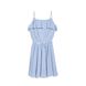 Ультрамодна сукня в смужку на тонких бретелях Conte Elegant LPL 911, white-blue, XS, 40/170, Комбинированный
