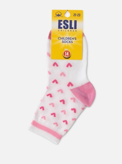 Дитячі шкарпетки з малюнками ESLI 21С-90СПЕ, Білий, 14, 21, Белый