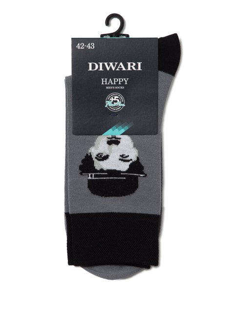 Носки мужские DiWaRi HAPPY (хлопковые), Тёмно-серый, 40-41, 40, Темно-серый