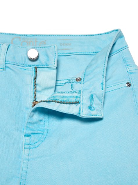 Цветные джинсы skinny с высокой посадкой и эффектом варки Conte Elegant CON-219 Lycra®, washed aqua blue, XS, 40/164, Светло-голубой