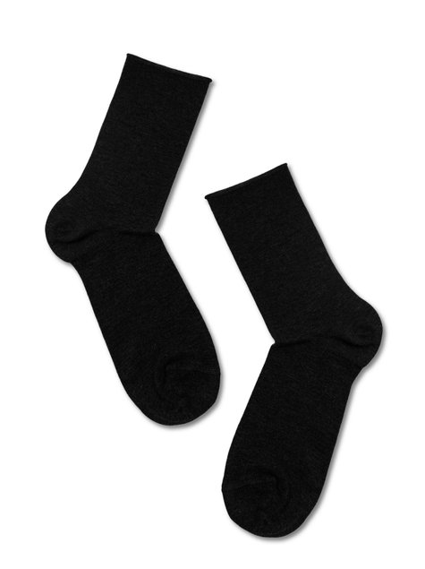 Носки без резинки из премиальной пряжи с вискозой и кашемиром Conte Elegant FANTASY, Черный, 36-37, 36, Черный